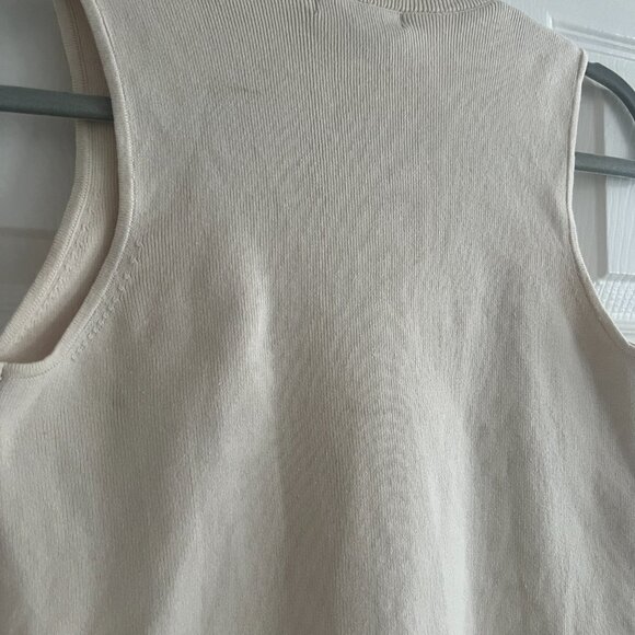 Banana Republic Mock Neck Sweater Tank, Cream, Sz S - Picture 6 of 7